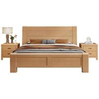 莱仕达京东居家优选榉木实木床1.8米新中式双人床大床MX8311 1.8床 1.8米框架床(送货安装)