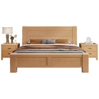 PXN 莱仕达 京东居家优选榉木实木床1.8米新中式双人床大床MX8311 1.8床 1.8米框架床(送货安装)