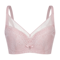 古今(GUJIN)内衣女聚拢洞洞杯软钢圈收副乳防下垂蕾丝文胸罩 瑰丽雾粉 80B 36/80B