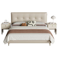 全友116107皮艺软包床家用1.8米主卧室高脚双人大床 1.5米软床