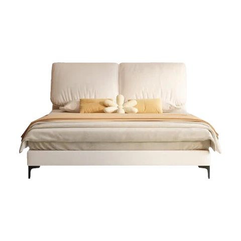 礼彬现代简约卧室双人床1.5米皮床大象耳朵储物家用经济猫爪皮皮床 单床 1800MM*2000MM