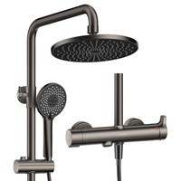 FAENZA 法恩莎 枪灰色花洒冷热龙头淋浴花洒套装