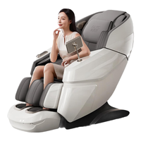 AUX奥克斯高端智能按摩椅4D双机芯家用太空舱豪华多功能全身电动按摩沙发零重力豪华按摩父 双芯协同机械手-珍珠白