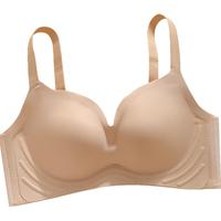 猫人（MiiOW）女士内衣女无痕内衣文胸无钢圈文胸小胸女生全罩杯聚拢胸罩 香槟白 S(胸围32/70ABC）