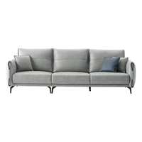 QuanU 全友 102695A 简约布艺沙发 左3+右1 浅银灰 科技布款