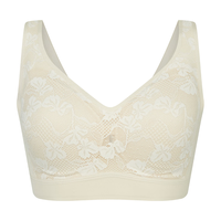 古今 GUJIN内衣女小胸聚拢无钢圈无痕蕾丝防下垂蕾丝文胸罩GDB05511 贝母色 L