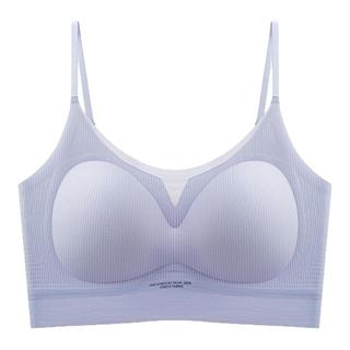 猫人凉感内衣女大胸显小胸聚拢无钢圈背心式薄款透气冰丝无痕文胸