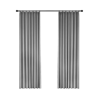 米华日式轻奢遮光窗帘布挂钩式 罗曼尼炭灰色 3.0米宽*2.7米高 一片 【罗曼尼炭灰色】3.0宽*2.7高1片