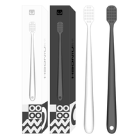 皓牛牙刷加密护龈万柔超细柔软毛牙刷 黑白两支