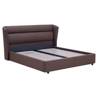 左右意式极简真皮床主卧大床高端深咖色软包婚床双人床DZB6031 1500mm*2000mm【Z1129深咖色】