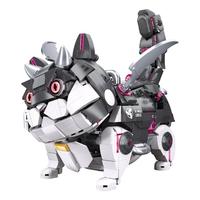 野想中国积木小颗粒 紫千岁机械猫咪 潮玩摆件拼装玩具模型