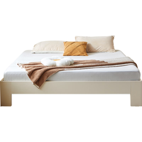 林氏家居北欧简约无床头床1米8双人床实木脚床架家具林氏木业OU6A 【白色】OU6A-B1床底无储物床