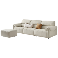 QuanU 全友 112060 猫爪皮艺沙发 左1+右3+脚凳