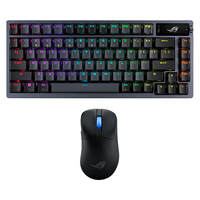  ROG/玩家国度 热插拔客制化Gasket结构 机械键盘套装+月刃2 ACE  雪武白轴 黑色 RGB