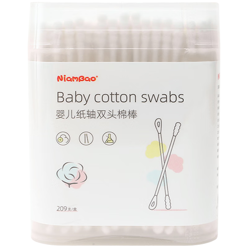 NiamBao 婴儿纸轴双头棉签