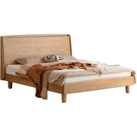 YESWOOD 源氏木语 Y154B03 高靠背实木大板床 原木色 180*200cm