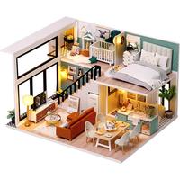 diy小屋阁楼别墅手工拼装制作迷你微缩小房子模型屋玩具