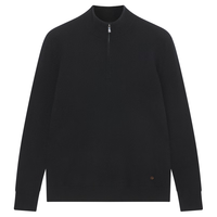 鄂尔多斯1980秋冬纯羊绒半高领虚提简约上衣男修身羊绒衫 纯黑-25 M 170/92A