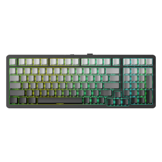  SANGEE/三巨 全键热插拔 机械键盘 渐变侧刻键帽  桃木轴 曜影黑 RGB