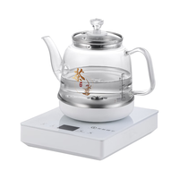 FUNORK 番奥 全自动上水电热烧水壶玻璃烧水器茶台一体茶桌茶几保温泡茶具抽水电茶炉 底部上水 - 白色