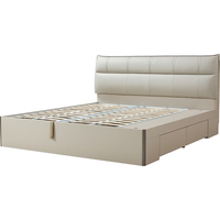 林氏家居1.8米双人床板式床储物床抽屉柜一体小户型省空间卧室高箱床TV5A 【床头储物】TV6A气动高箱床 1500mm*2000mm