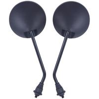 电动车后视镜通用爱玛电瓶车反光镜雅迪自行车台铃小刀广角小圆镜 高清ABS款（红色）8mm+镜座