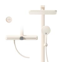 EUNX 尹西 全铜奶油风白色淋浴花洒套装【冷热款】