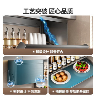 京严厨房架置物架调料壁挂式吊柜下拉调味料架墙壁备菜收纳橱柜储物架 【标配款】抽拉调料置物架 免打孔强悍承重丨强磁吸设计丨90°自由折叠开合