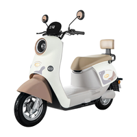 立马立马电动车米朵电动摩托车代步家用电瓶车60V20Ah通勤高速电动车 次元白-杏茶咖-60V20Ah铅酸