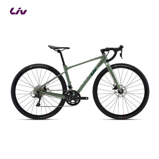 Liv 丽以芙Devote 2碳纤维前叉18速碟刹女士砾石弯把公路自行车 Shale Green 700C×420MM S 158-169cm