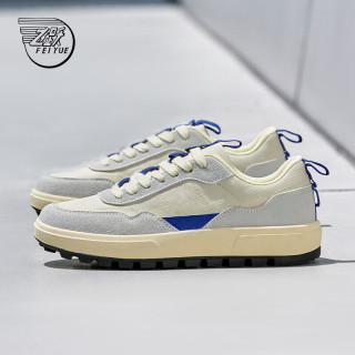 飞跃 男鞋休闲板鞋男2025厚底增高透气百搭运动鞋 米灰蓝