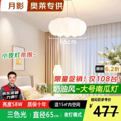 月影家居 月影奶油风卧室现代简约云朵主卧吊灯温馨浪漫南瓜灯 58w