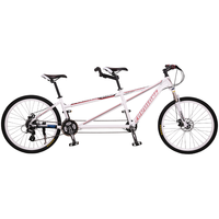 欧拜克 双人骑行山地车变速自行车可锁减震前叉碟刹长途自行车整车 26寸辐条轮/21速/白色