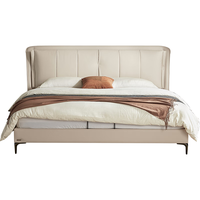 林氏家居互不打扰双人床大象耳朵布艺床主卧婚床大气家具林氏木业BC012-A 【生态云皮款|花语柔沙】床 2000mm*2200mm