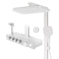 箭牌（ARROW）淋浴花洒套装四功能按键冷水预排智能数显升降K610淋浴花洒全套 奶白-K610冷水预排数显恒温34188