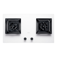 老板燃气灶 老板盐系灶具 家用自适应可调节尺寸双灶嵌入式5.2kw猛火天然气 【海盐白】57BA-G1