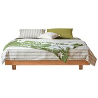 源氏木语实木床樱桃木卧室无床头小户型双人床原木悬浮大床1.5*2.0m+床垫