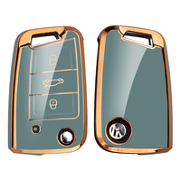 绅创适用大众钥匙套速腾朗逸途观宝来迈腾探岳歌昂帕萨特凌渡捷达车扣 C款【奶奶灰】+8字扣+皮绳 配送防丢号码牌