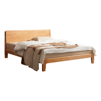 原始原素实木床现代简约单人床橡木小户型双人床高体床1.2米+床头柜+床垫 1.2*2.0米