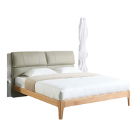 慕思(de RUCCI)实木床主卧大床双人床榉木床软靠床软包实木床 深米色(大象耳靠包款)-BCW1-103N 1500*2000