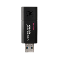 Kingston 金士顿 DataTraveler系列 DT100G3 USB 3.0 U盘 黑色 64GB USB+苹果lighting接口转换头