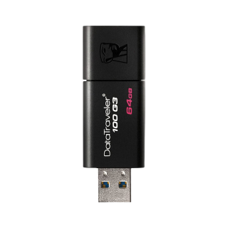Kingston 金士顿 DataTraveler系列 DT100G3 USB 3.0 U盘 黑色 64GB USB+苹果lighting接口转换头