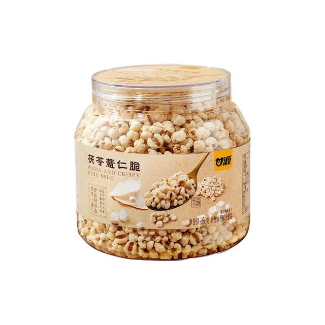 88VIP：甘源 高蛋白高膳食 茯苓薏仁脆142g罐装