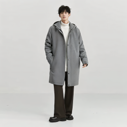 阿仕顿 Artsdon 男士连帽羊毛大衣 V9T20400