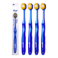 KOLLIEN 科砾霖 宽头洁齿牙刷 蓝色 4支