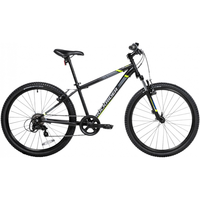 DECATHLON 迪卡侬 儿童山地车ST500前叉避震变速V刹男女童带安装工具辅助轮脚撑车铃 24寸黑色140_155cm脚撑需另购 6速