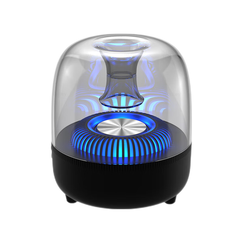 沃特利 (wortley) hifi蓝牙音箱家用通用电脑笔记本迷你小音响重低音手机琉璃发光桌面音响收音机灰色标准版