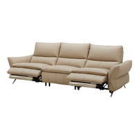 乐至宝LAZBOY真皮功能沙发电动简约零靠墙库里南693 杏灰色-2.77m-大-三人双电动-7天