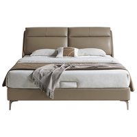 CBD家居现代简约真皮床主卧大床现代轻奢双人床软包床轻奢床舒适圈床 暖灰色套餐 1800*2000(10个工作日内发货)