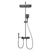 惠达（HUIDA）惠达卫浴淋浴花洒套装精铜主体增压花洒家用卫生间沐浴洗澡花洒 【经典灰】方顶精铜易洁除垢JF10